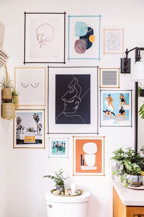 Washi tape artwork wall