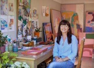 Jackie Anderson in her art studio