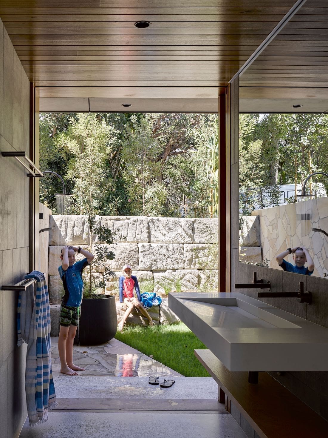 Outdoor shower at Nannygai