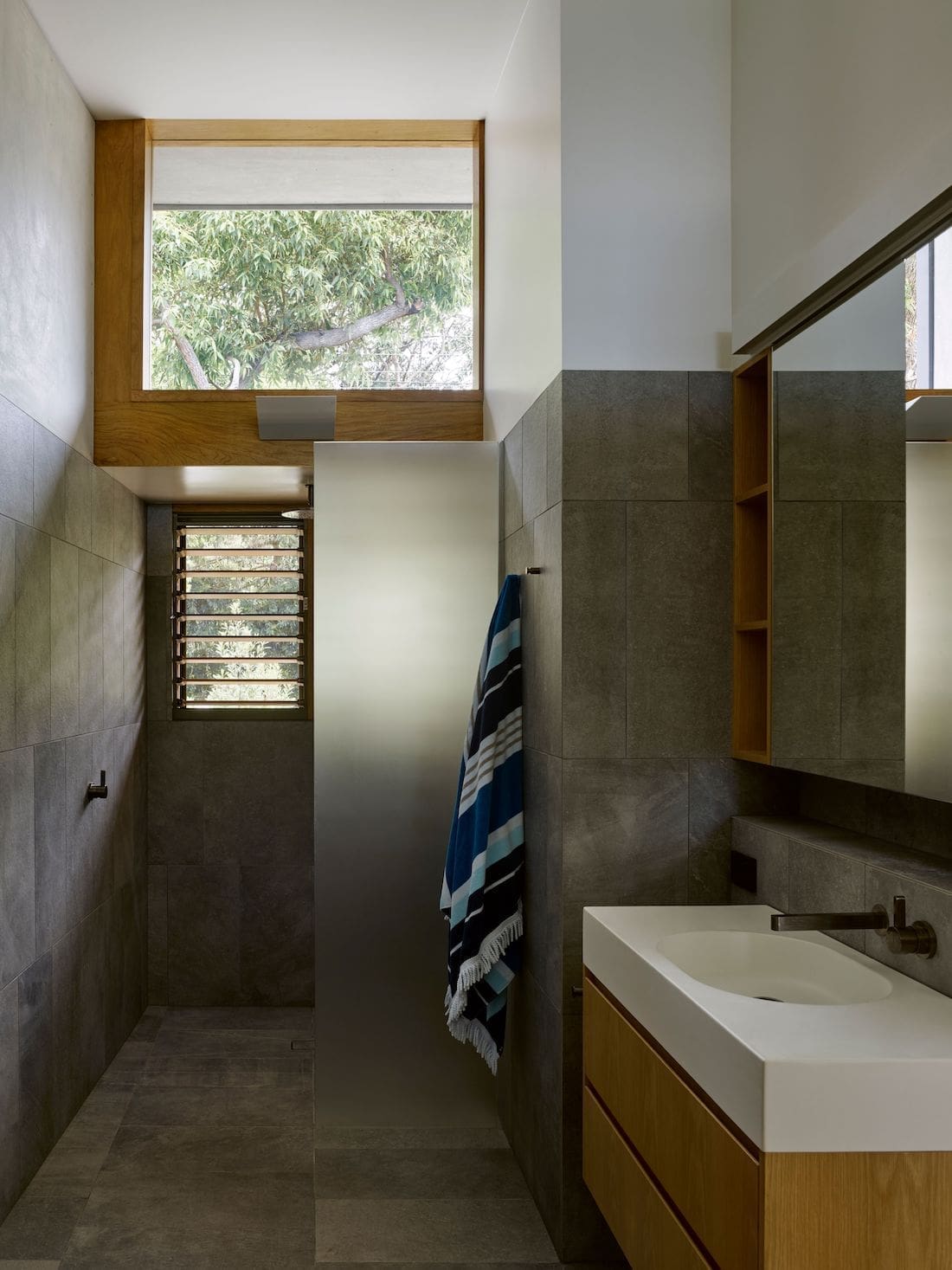 Shower in bathroom at Nannygai