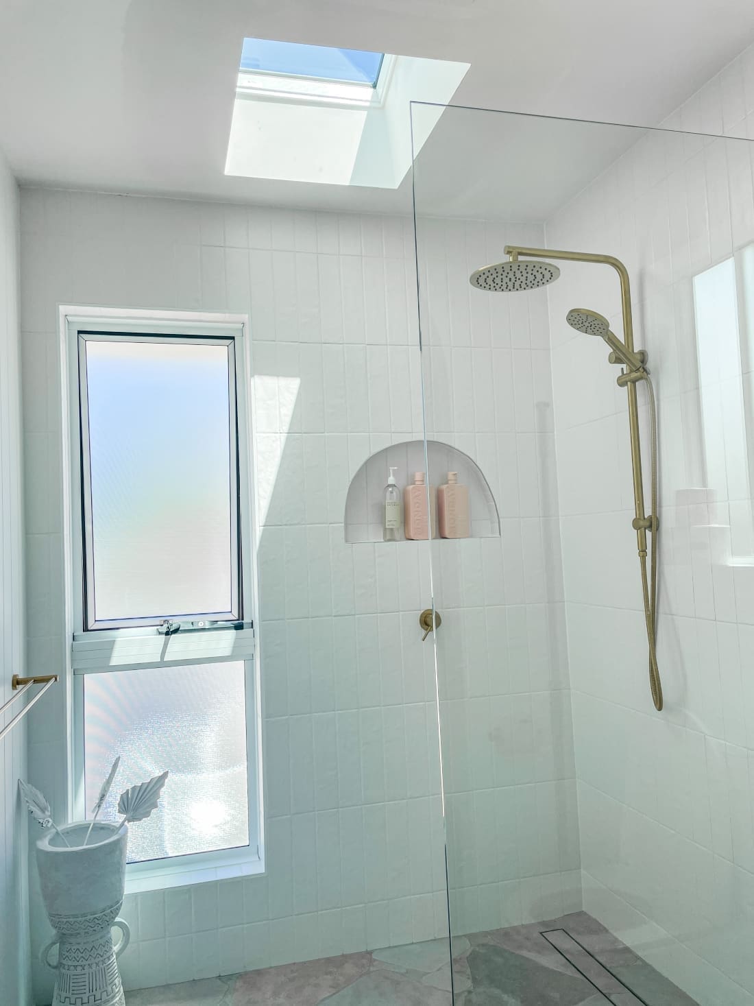 White shower closeup
