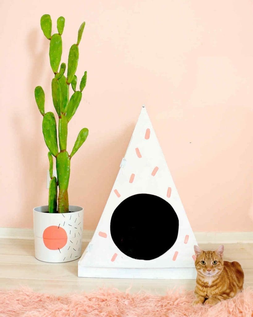 Cat teepee hiding kitty litter tray