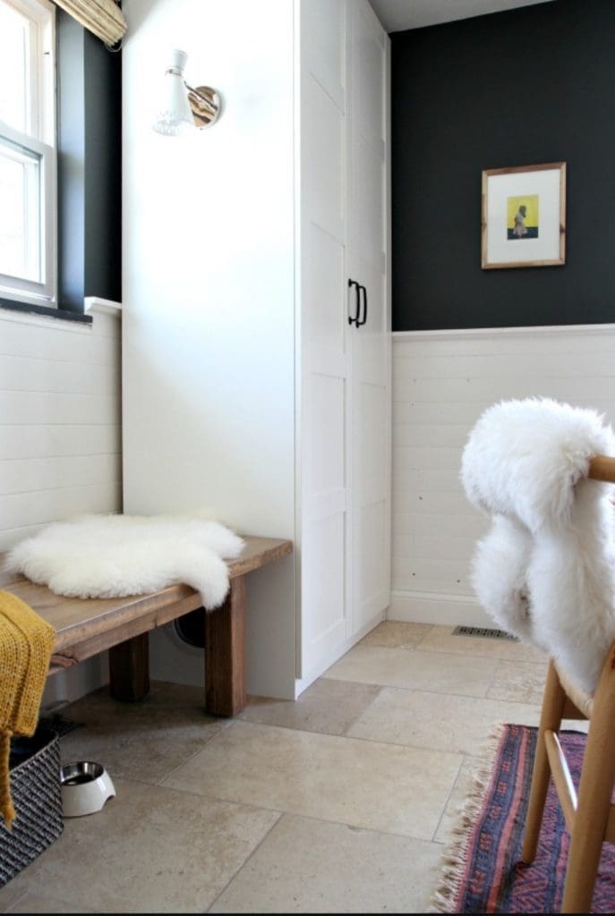 Kitty litter hidden in cabinetry