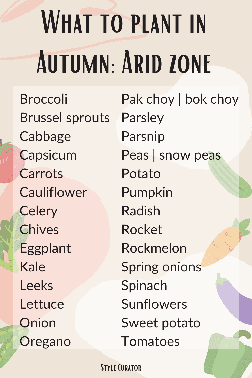 What to plant in Autumn in Australia - arid zone