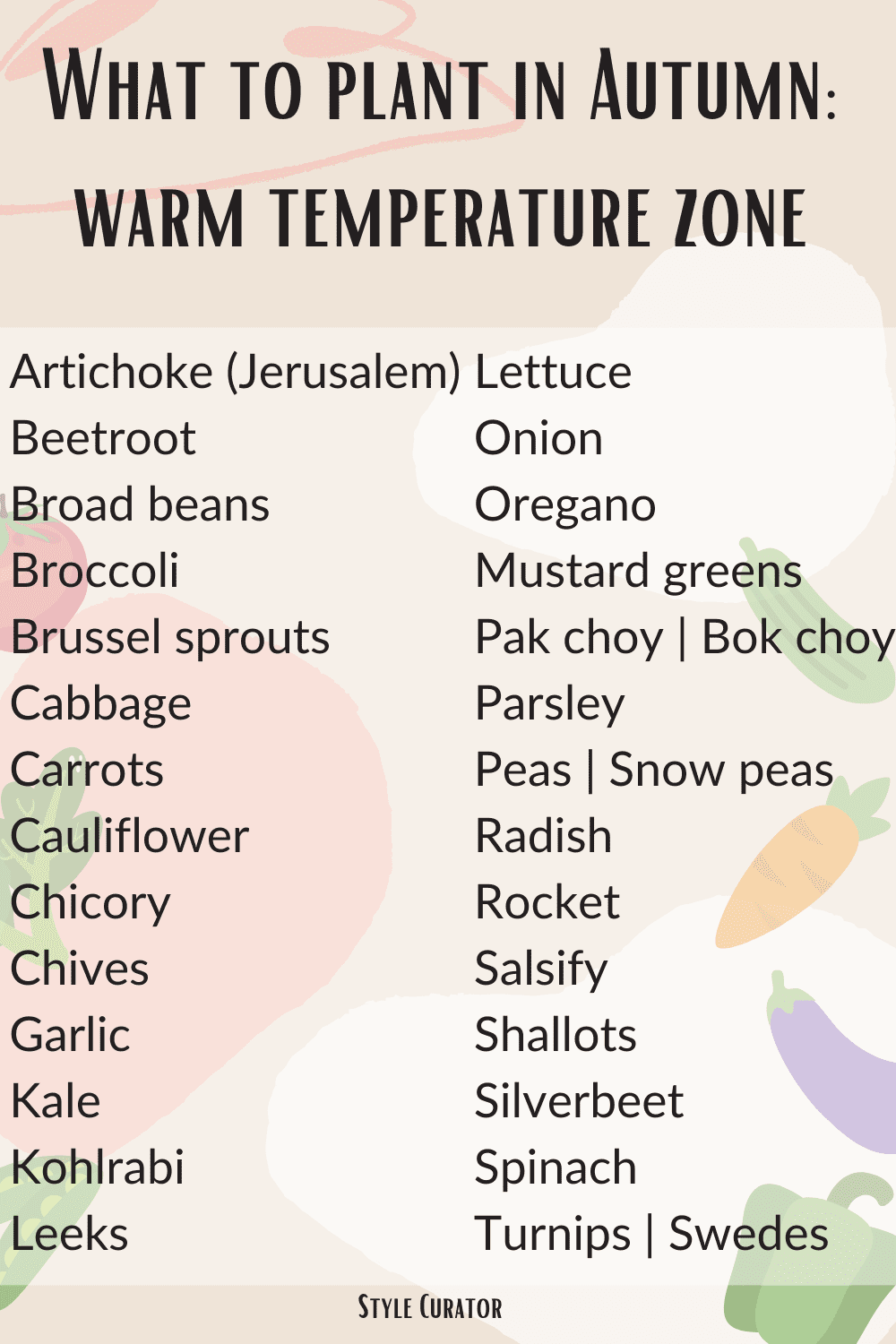 What to plant in Autumn in Australia - warm temperature