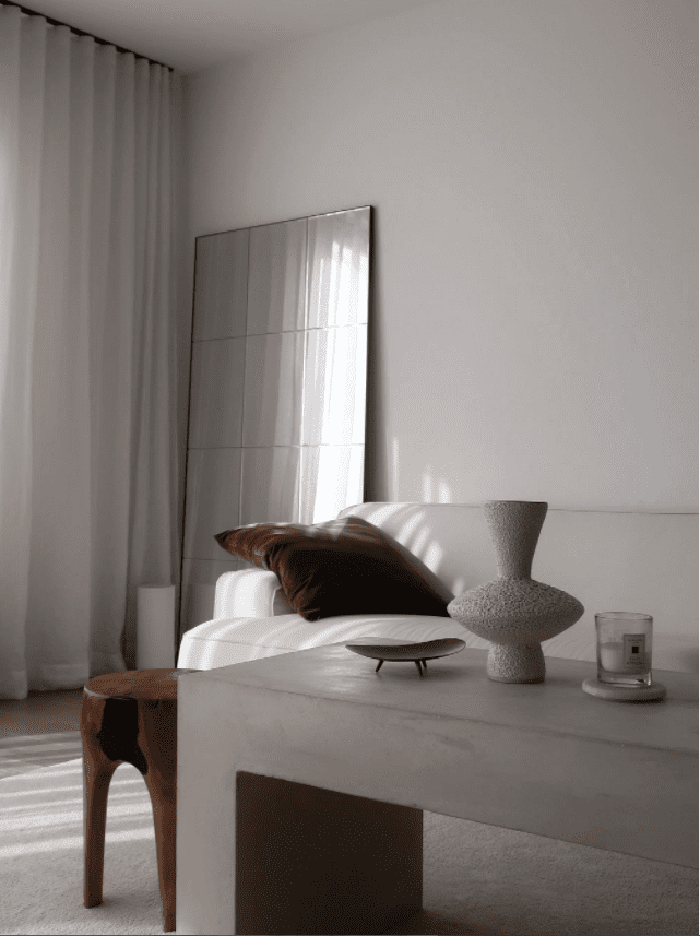 floor mirror in living room