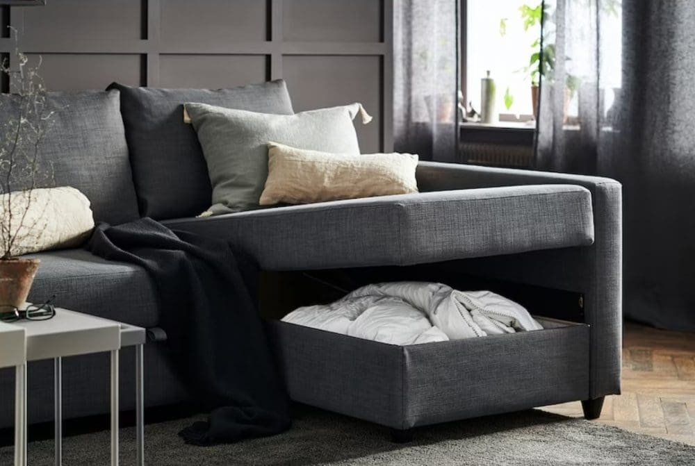 Friheten couch from IKEA with storage
