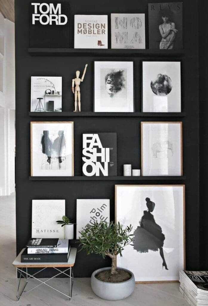 Black and white gallery wall