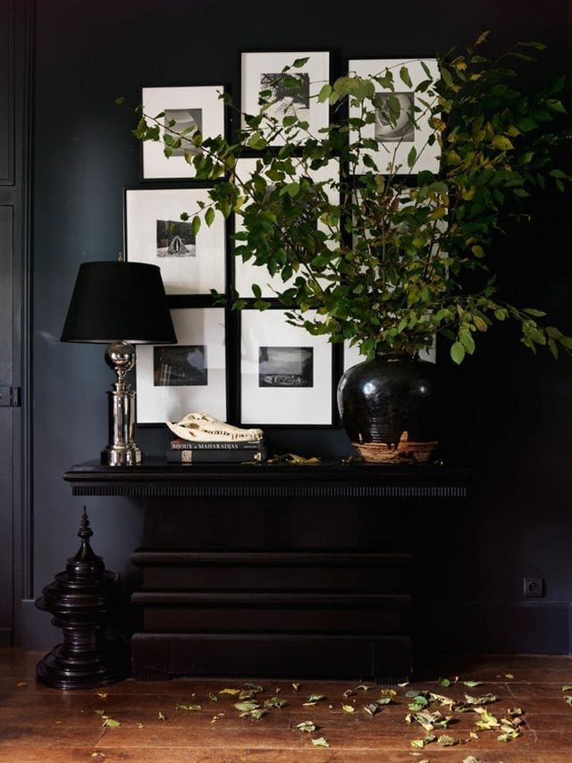 Black feature wall