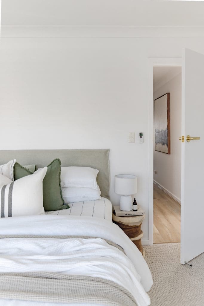 Bedroom with green accents