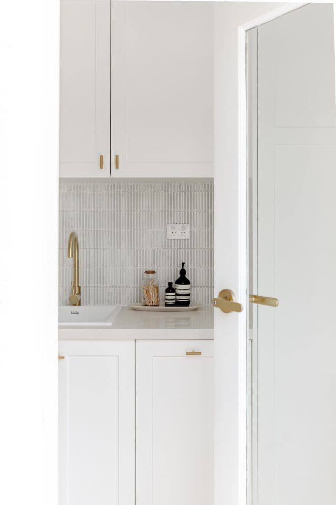 White laundry with gold hardwared