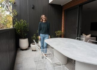 Gina with finished outdoor table