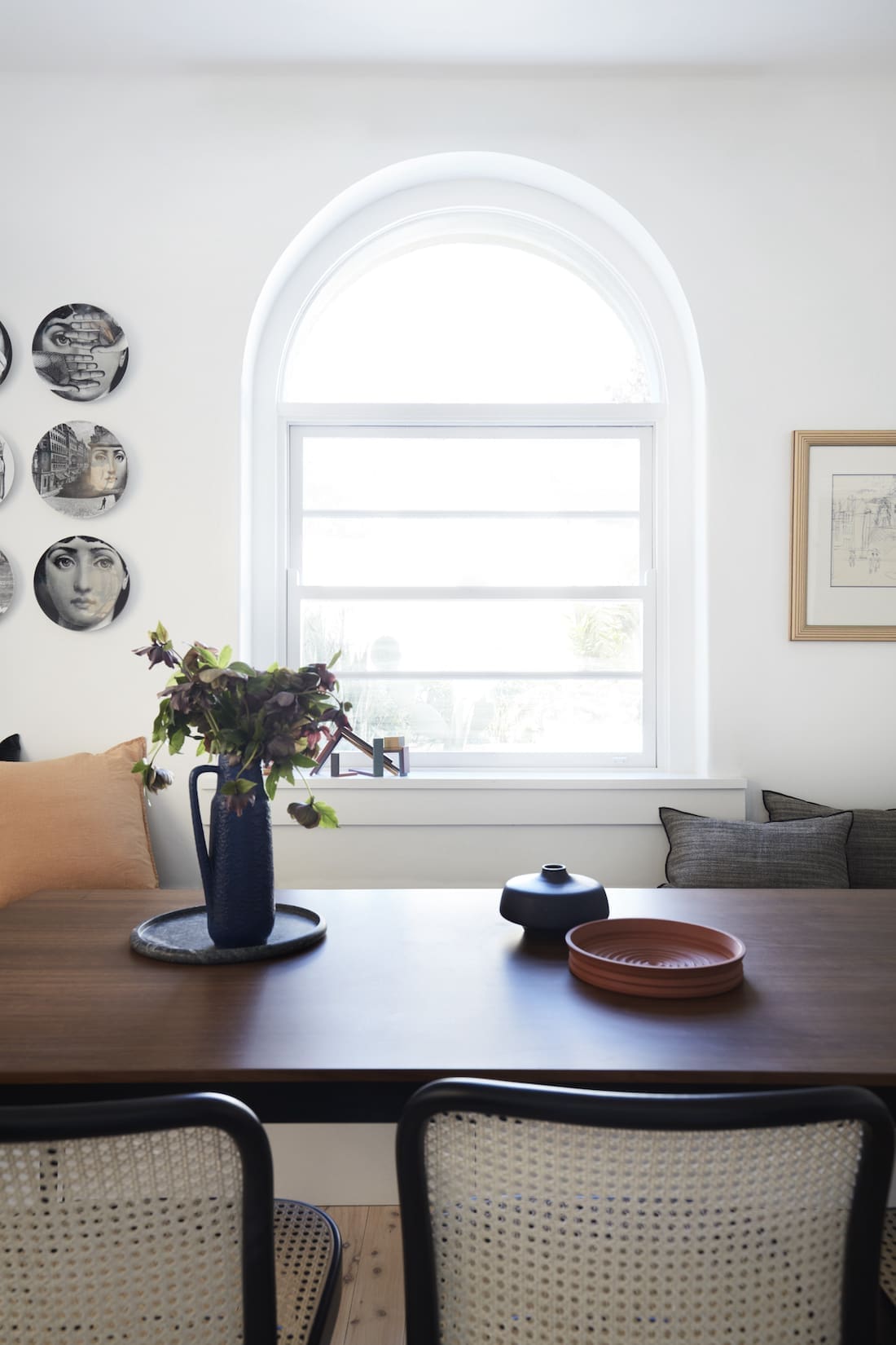 darkwood dining table _ Art Deco apartment renovation