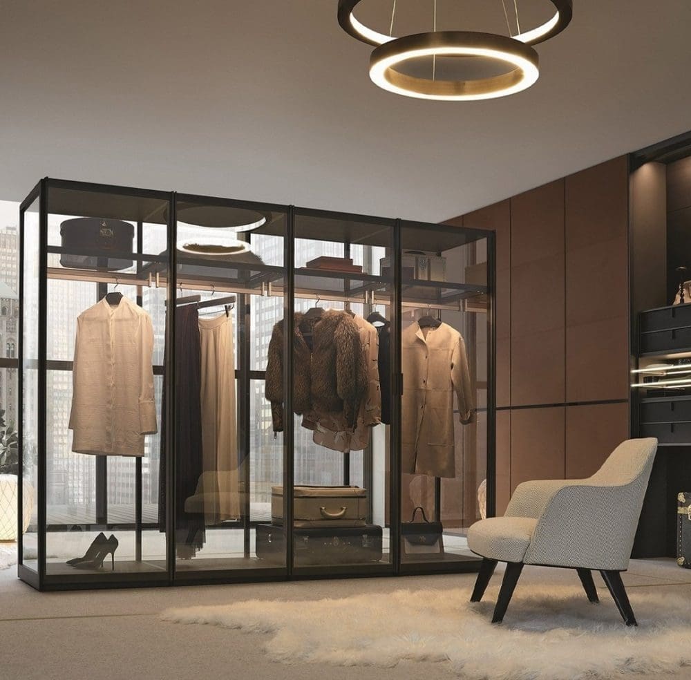 Luxurious glass wardrobe