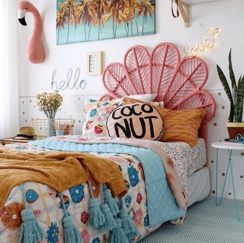 Peacock bedframe for tween girl