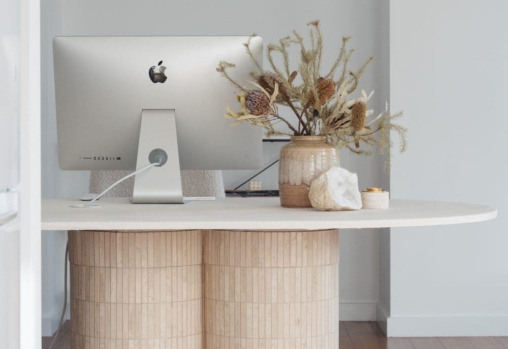 DIY travertine table