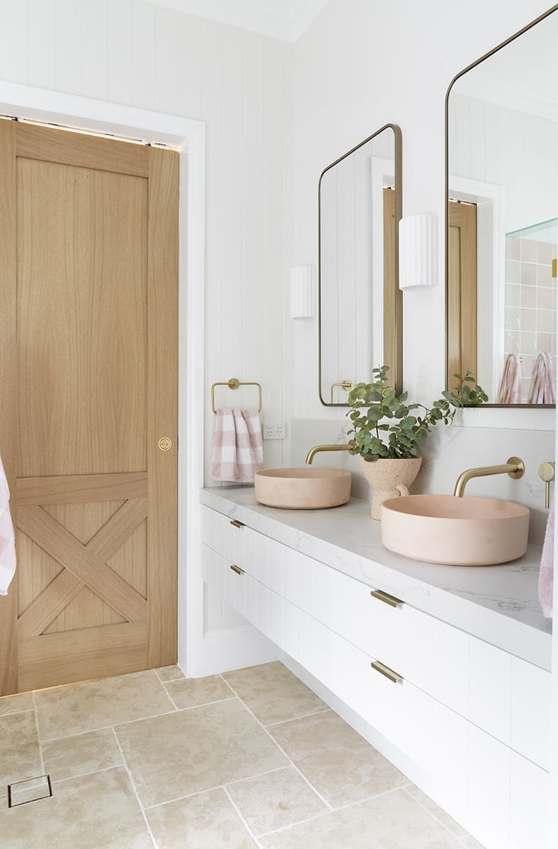 Front Porch Brookfield home - bathroom with barn door