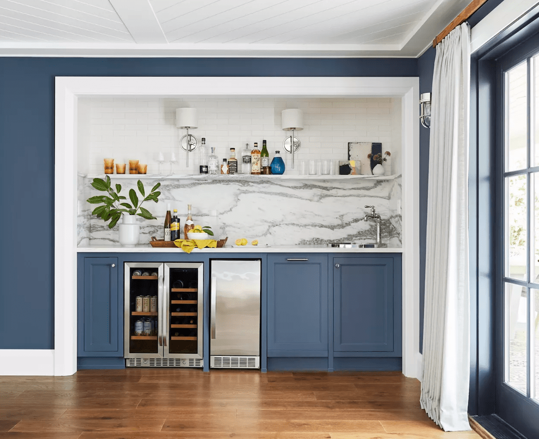 Masculine Hamptons bar