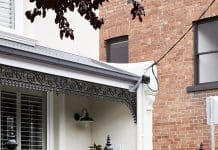 black terrace house facade _ single front terrace house