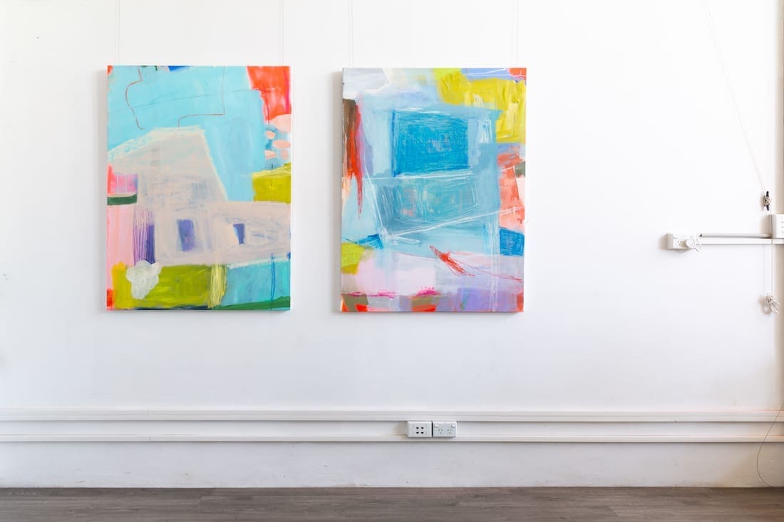 Marisabel Gonzalez Studio twin art pieces