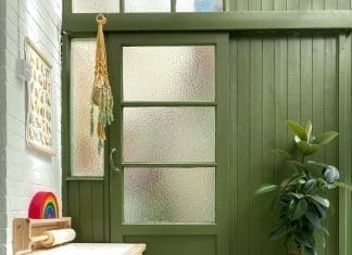 green checker floor DIY