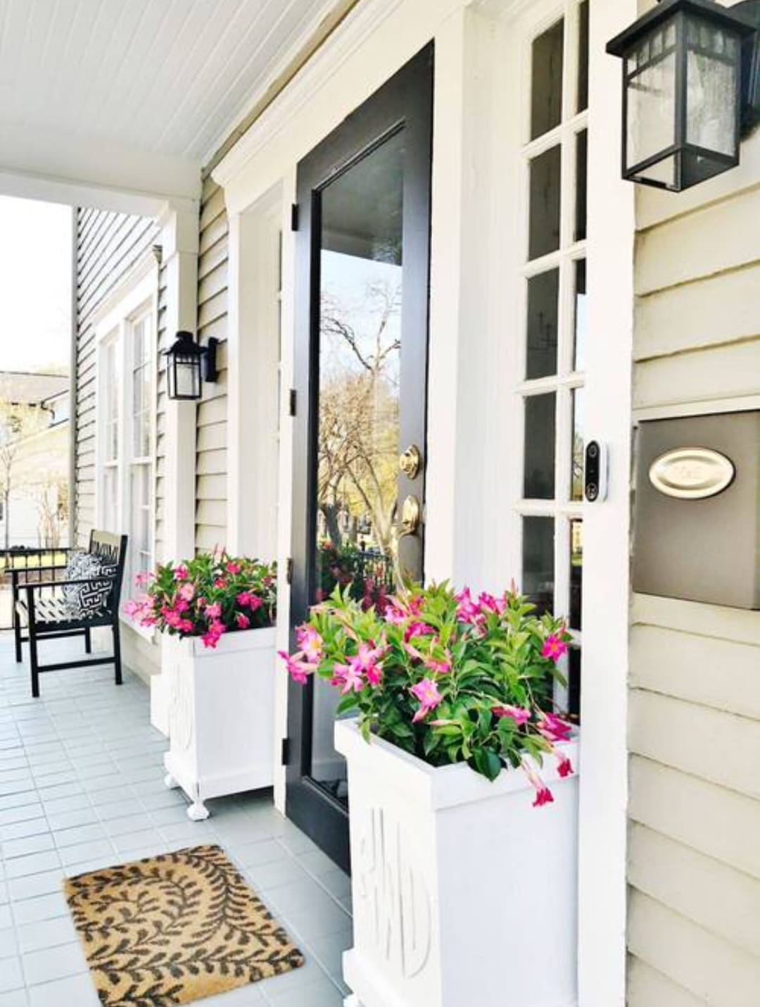 Potted colour at the entrance to a home