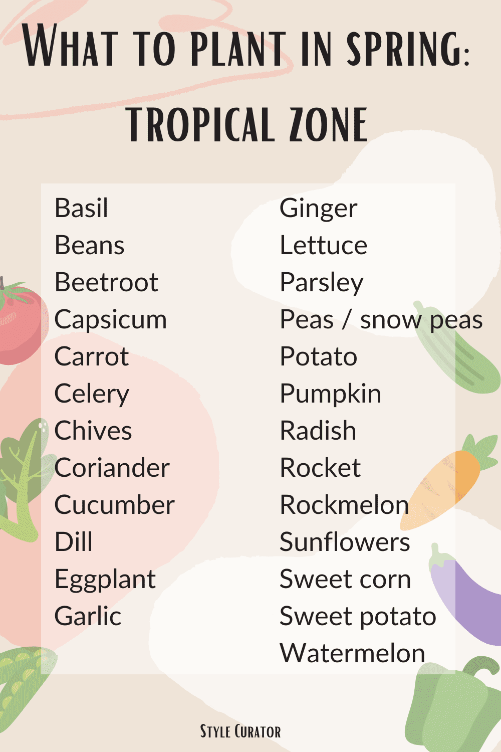 What to plant in spring in Australia - tropical climate