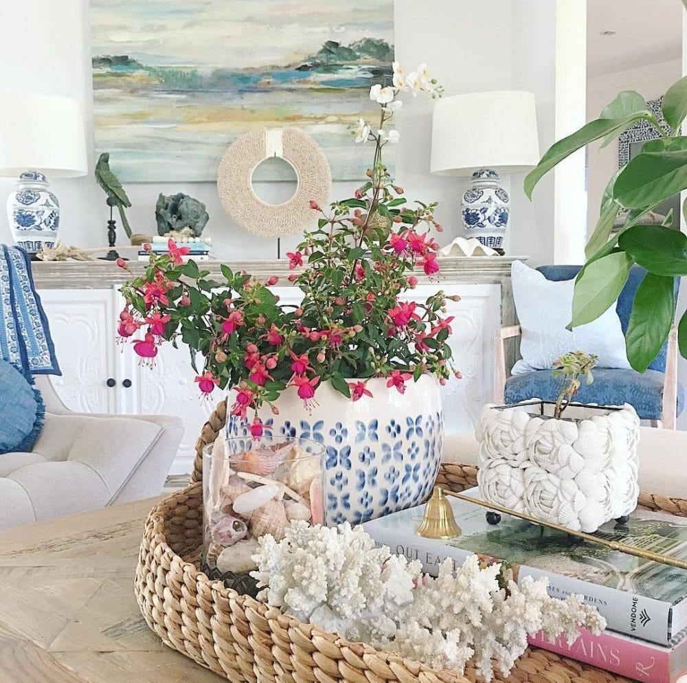 Potted colour on coffee table