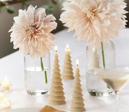 Christmas beeswax candle