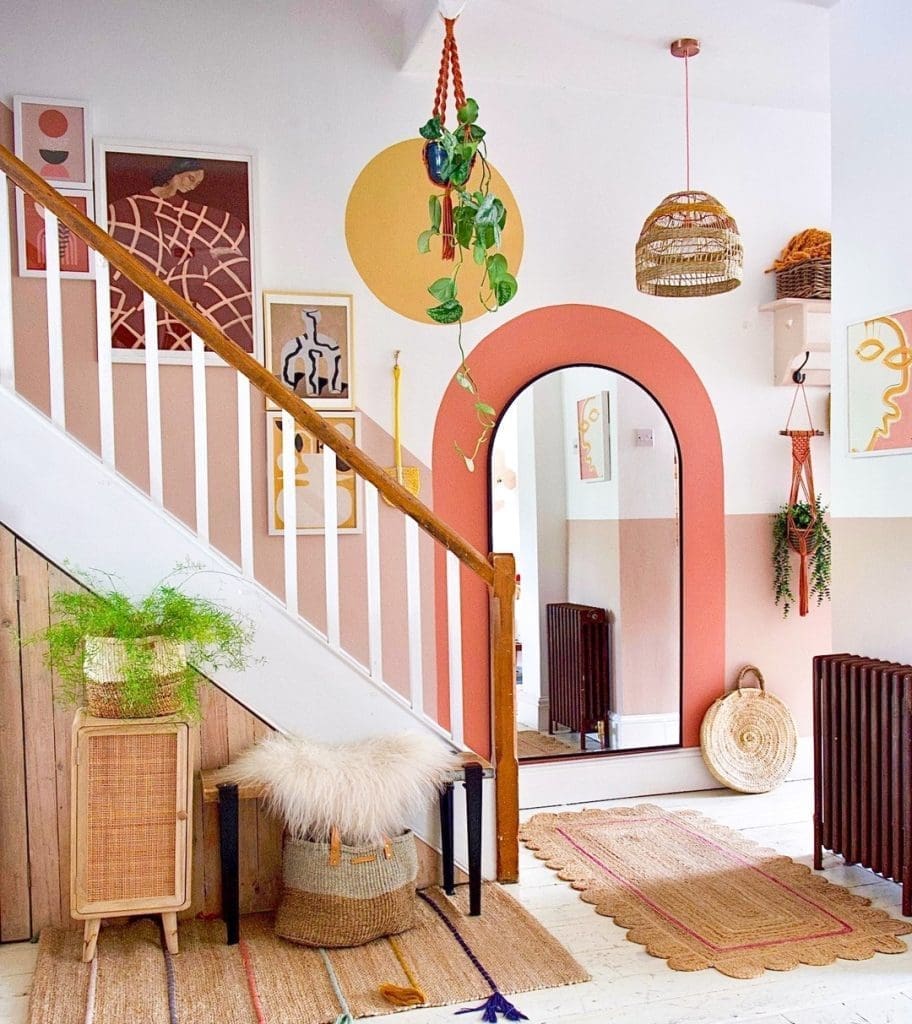 Eclectic boho hallway styling