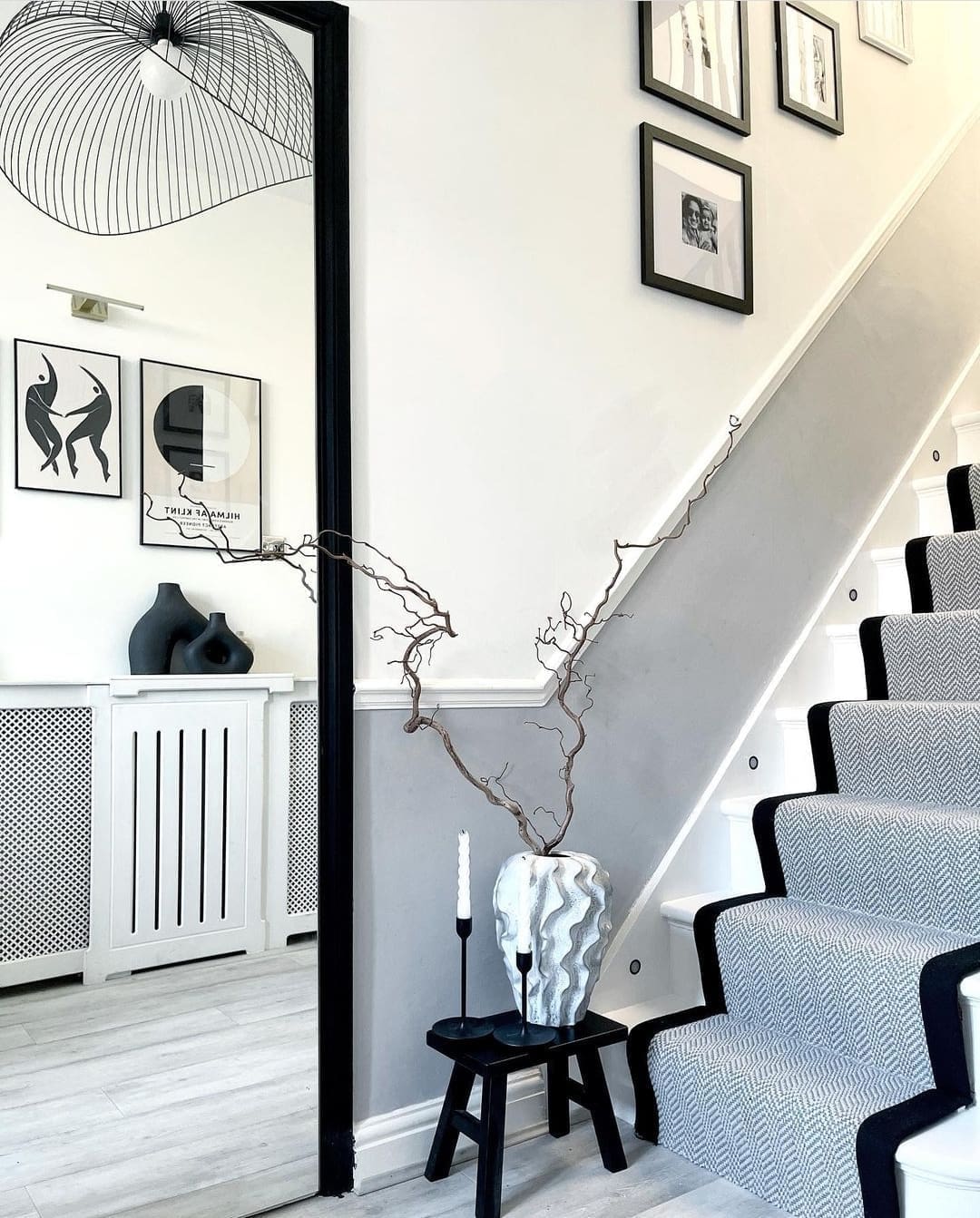 Black and white hallway