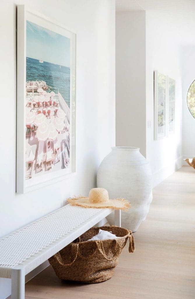 White coastal hallway house 10 Three Birds renovation