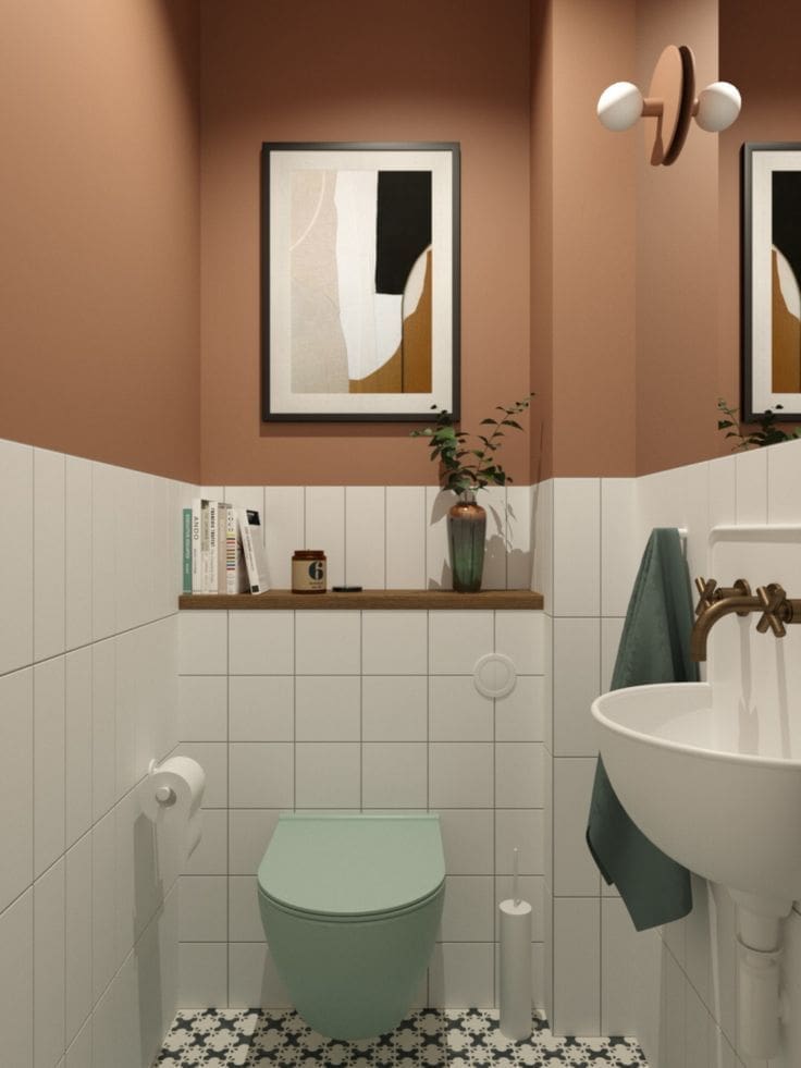 vintage terracotta accent wall