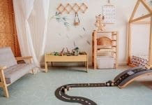 Sage green kids bedroom