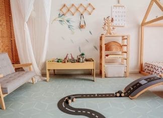 Sage green kids bedroom