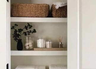 Use baskets to organise your linen closet
