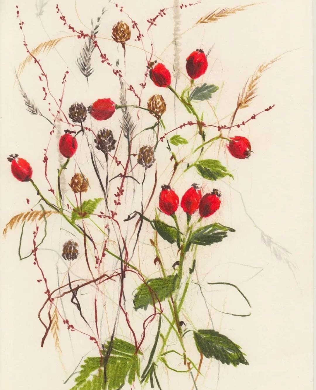 Red flowers in vase