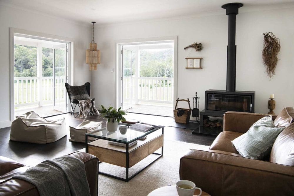 Living room with fireplace