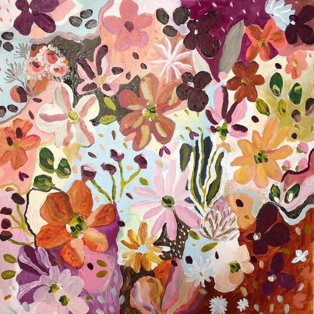 Alexandra Strong Art pink and red florals