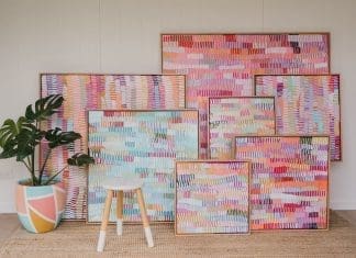 Delicate brushstroke artwork by Sheree Smith Art - collection of pink artworks