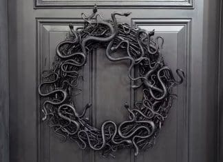 Black snake wreath for Halloween