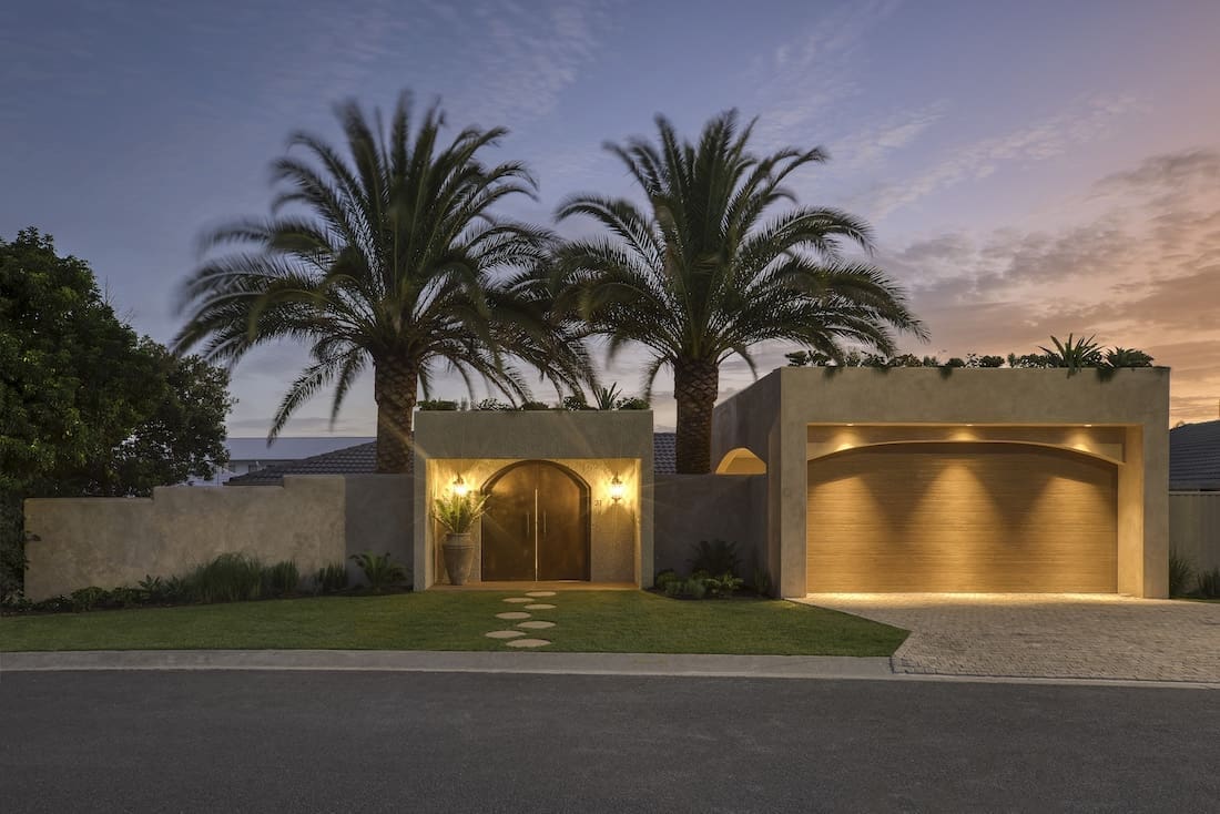 Exterior of Ruin X house at night