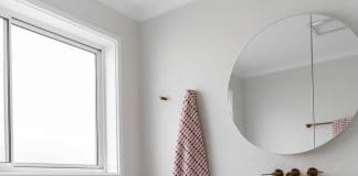 Terrazzo bronze bathroom