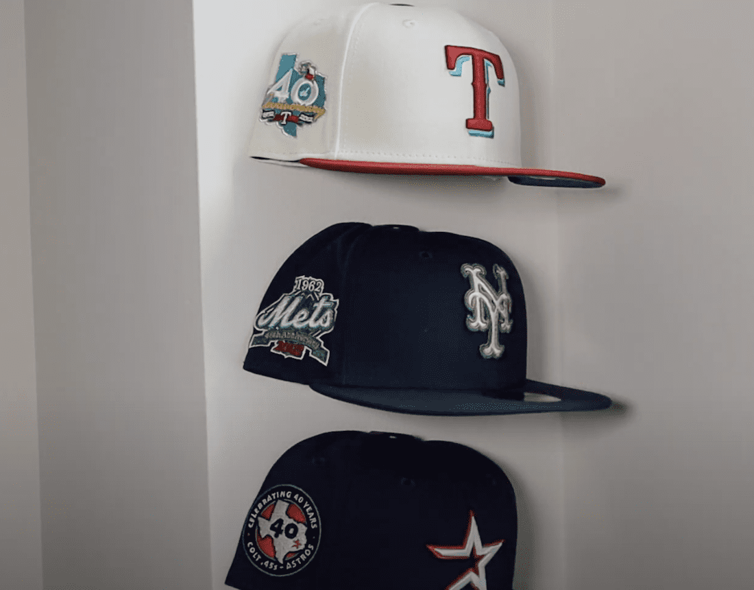 Displaying street and basketball caps