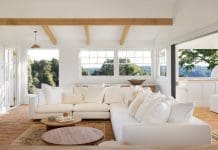 Living room opening out to outdoor area at Rocklee House