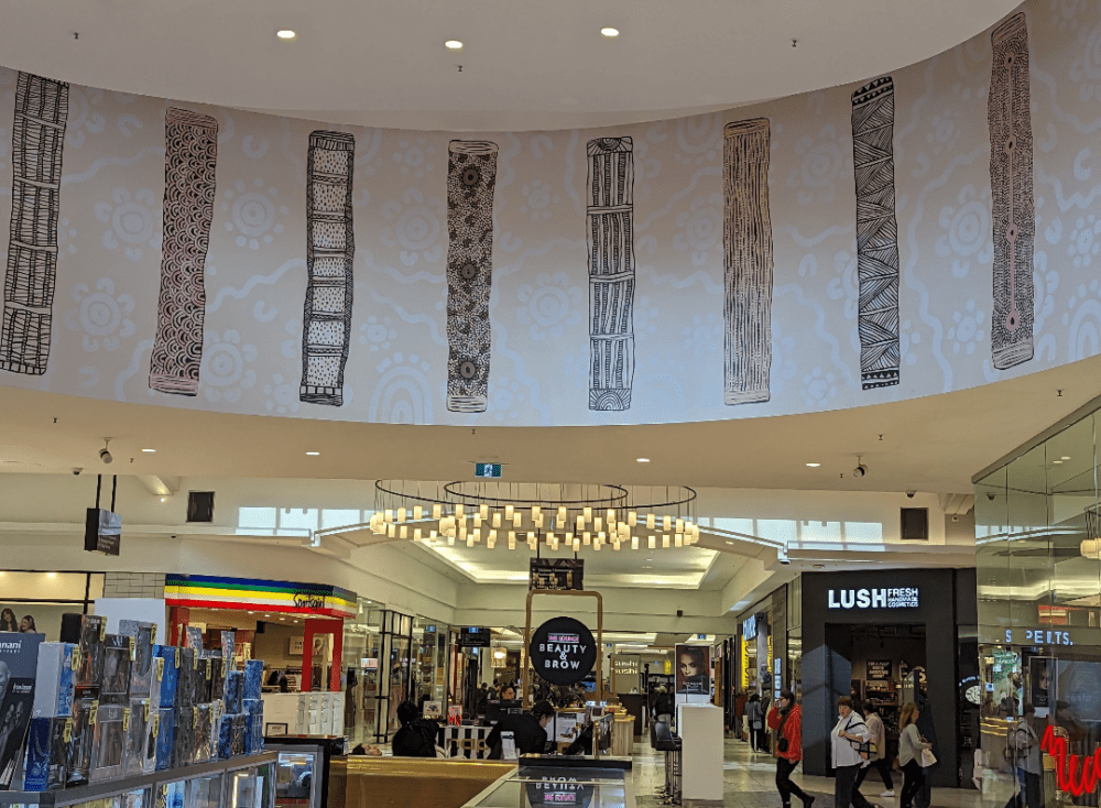 Artwork shown in shopping centre by Karen Lee Mungarrja