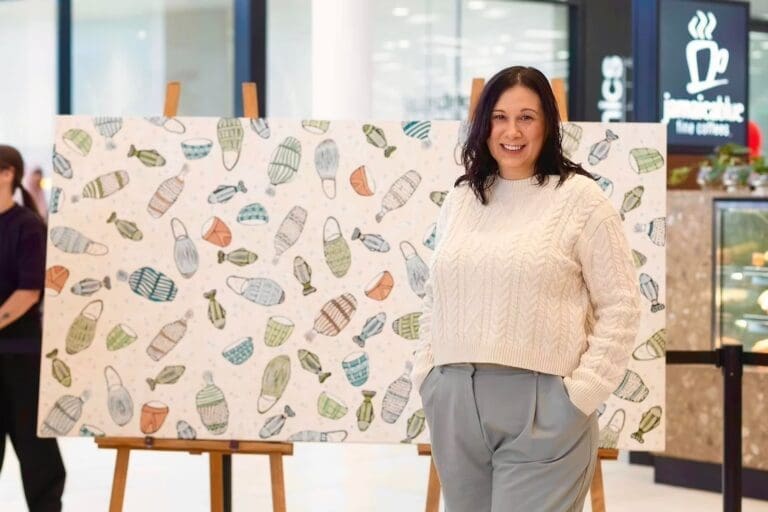 Karen Lee Mungarrja with artwork