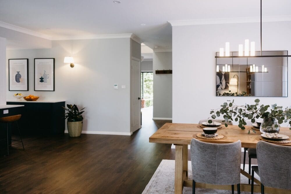 Dining to hallway open plan styling