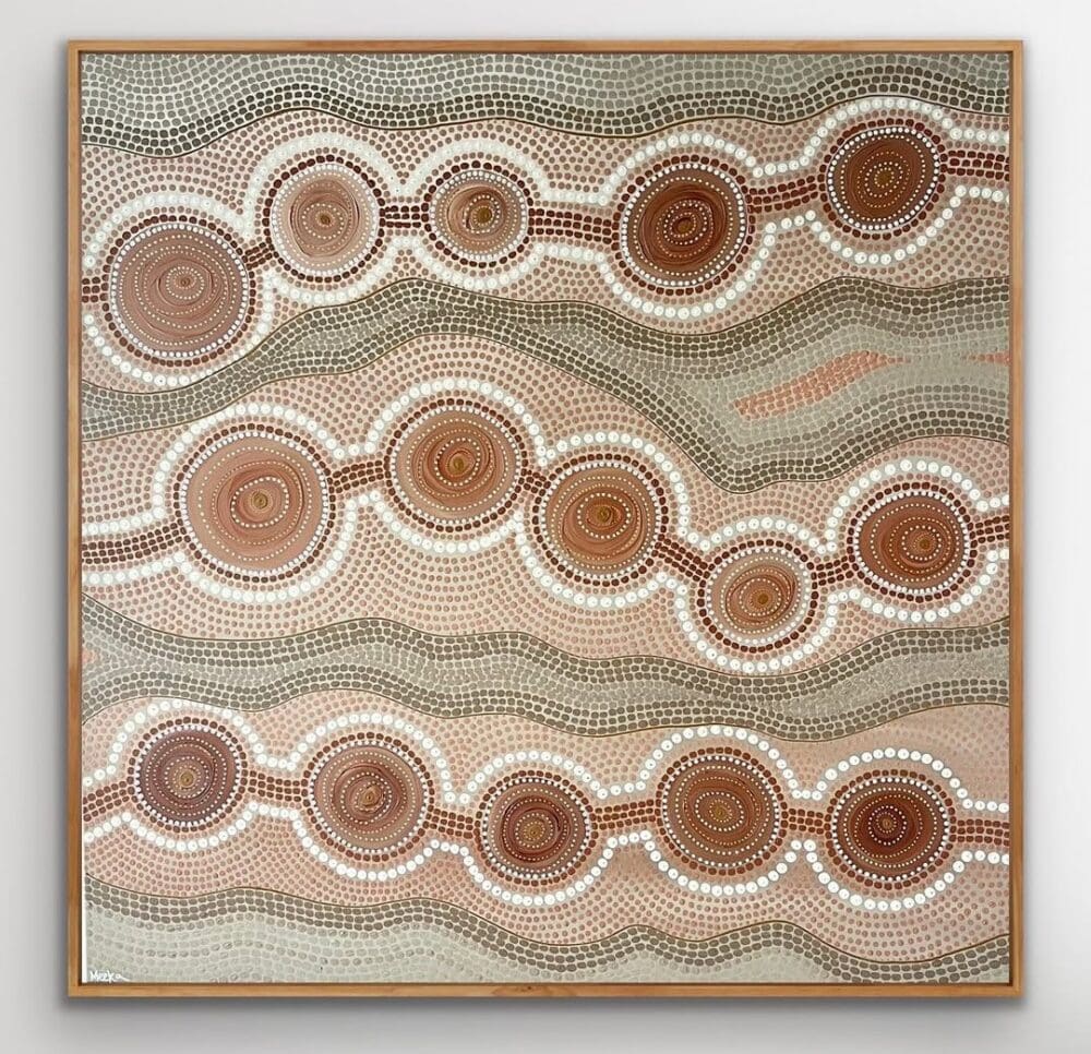 Circle dot painting artwork Domica Hill Indigenous artist behind By Meeka
