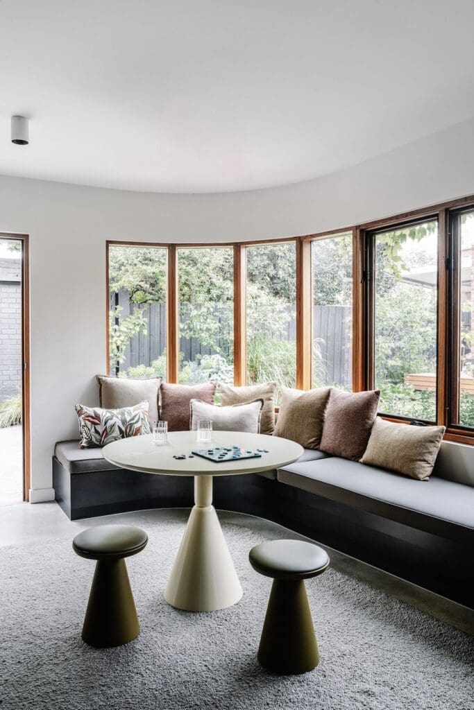 Built in window seat in granny flat at Chatterbox House